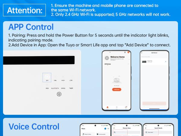 Electric Space Heater for Bedroom 1500W, 120° Vertical Oscillation, Adjustable Thermostat, Remote Control, 24H Timer, Easy-Mount Heater for Indoor Use, Works with Alexa,listen to music Ambient Light，Smart