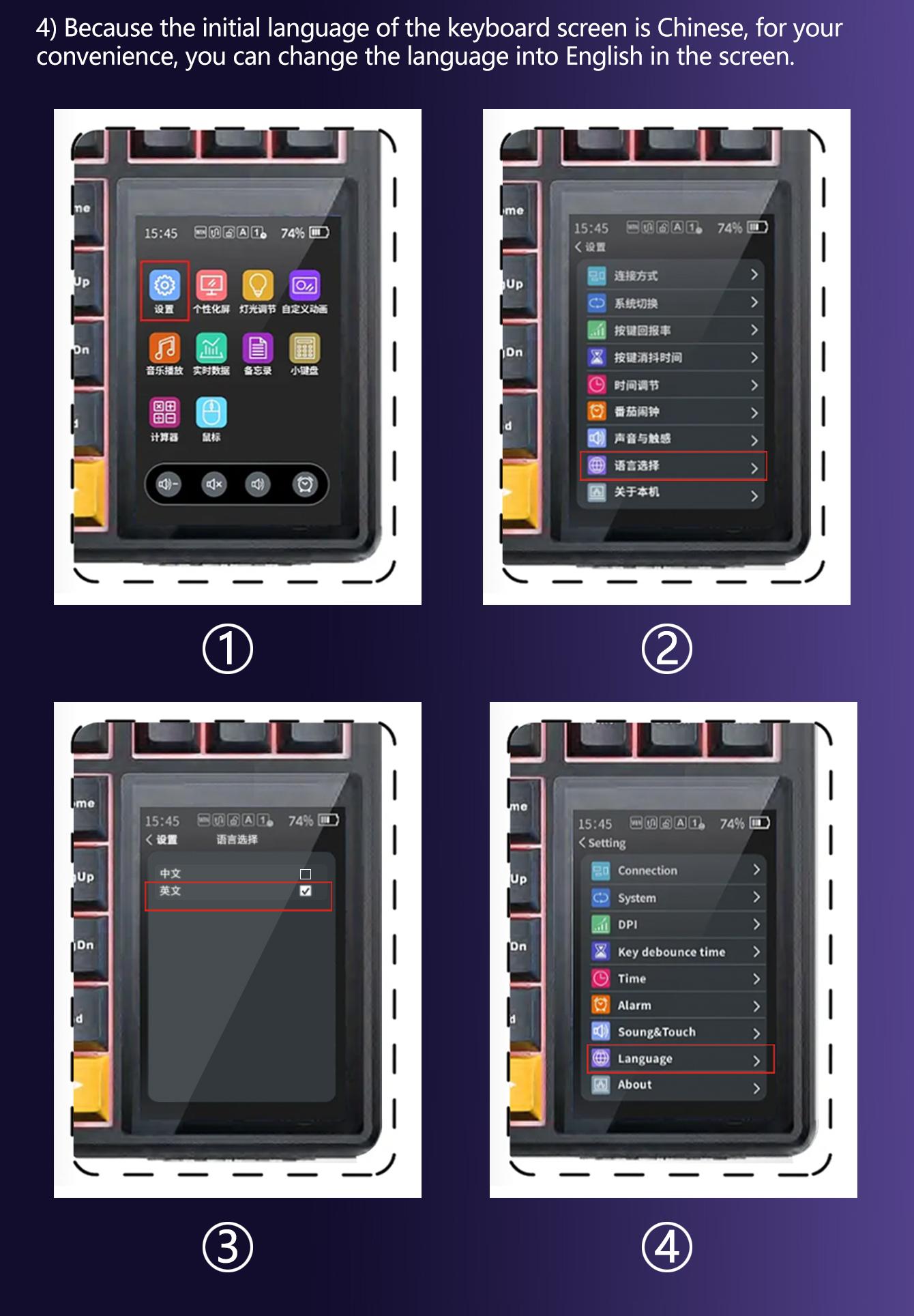 Aula L99 High Definition Touchscreen Mechanical Keyboard, 84 Keys, RGB Lighting, Wireless/l Wired, Customizable Animations, Gaming Essential