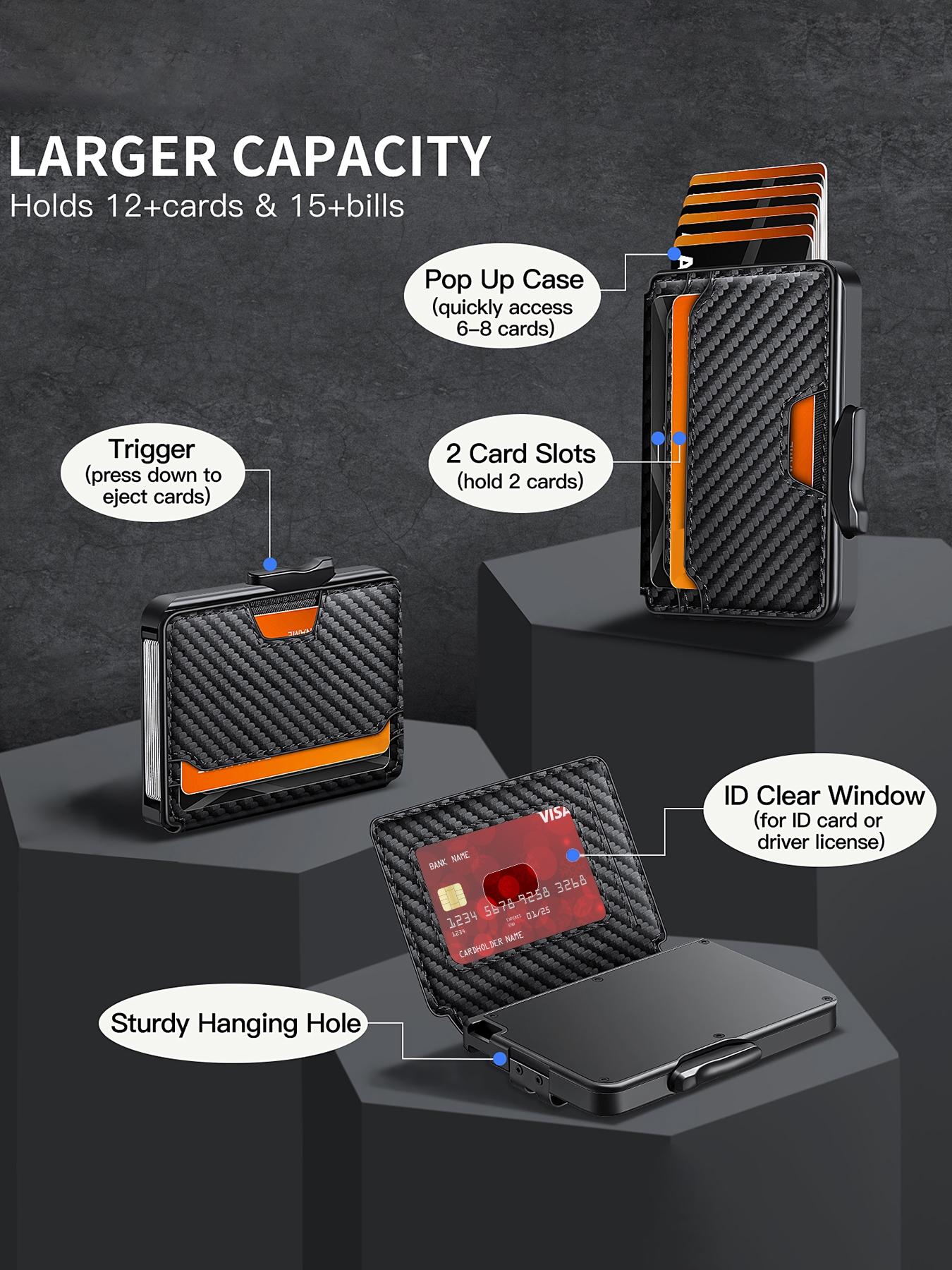 Men's Wallet Card Pop-Out Holder, Card Carrying Holder, Simple Smart Wallet, RFID Blocking Credit Card Case, Aluminum Alloy Compact Card Sleeve, Boys' Gift