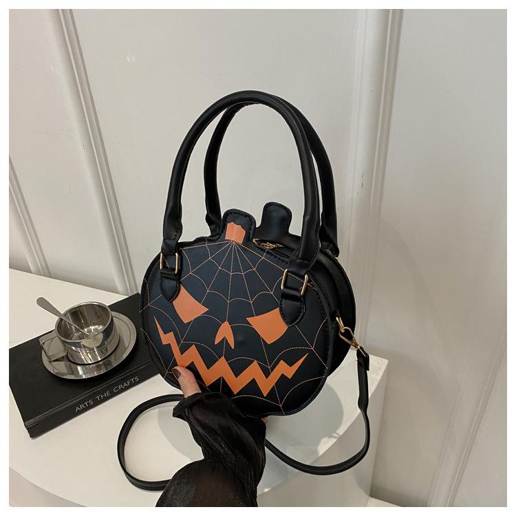 2026 New Halloween Pumpkin Bag, Contrast Color Simple Handbag, Funny Novelty Shoulder & Crossbody Bag for Women