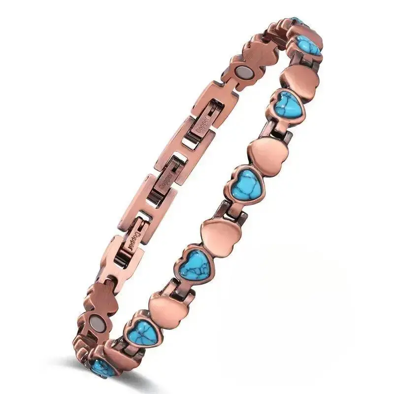 Women's 99.99% Pure Copper Magnetic Bracelet - Floral Vine Adjustable Cuff with Neodymium Magnets, Complimentary Ring Included, Daily Fashion Costume Jewelry Bracelet & Bangle,sohochic