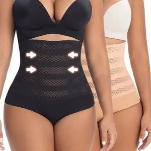 2PCS Women's Tummy Control Underwear Shapewear Compression  High Waist Shaping Underwear Seamless Tummy Compression Lace Panties
