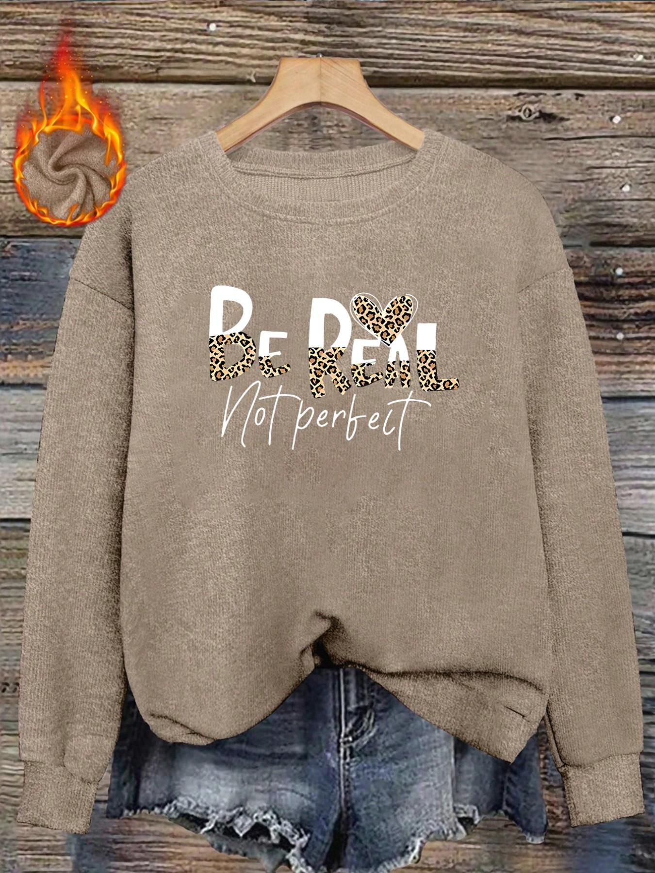 Women's Leopard Print Fitted Sweater, Casual Round Neck Knit Top, Fall & Winter Fashion, Warm and Comfortable, Daily Wear