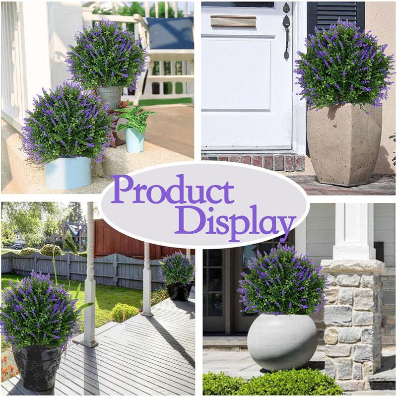 Artificial lavender spherical direct-pull artificial flower with ground nails, suitable for outdoor gardens, indoor potted plants, porches, artificial flowers, flower garlands, green plants, Artificial faux greenery, Artificial Flower Arrangements