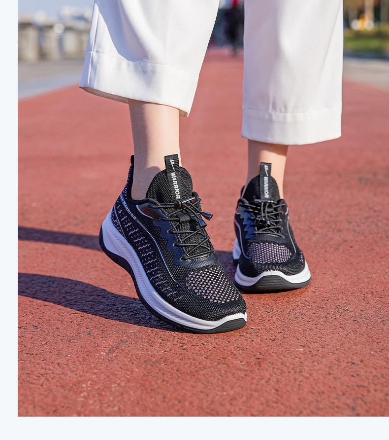 WARRIOR Women's Spring Outdoor Casual Woven Sports Shoes, Breathable Running Sneakers, Comfortable Soft Durable Sole, Versatile All-Season Footwear