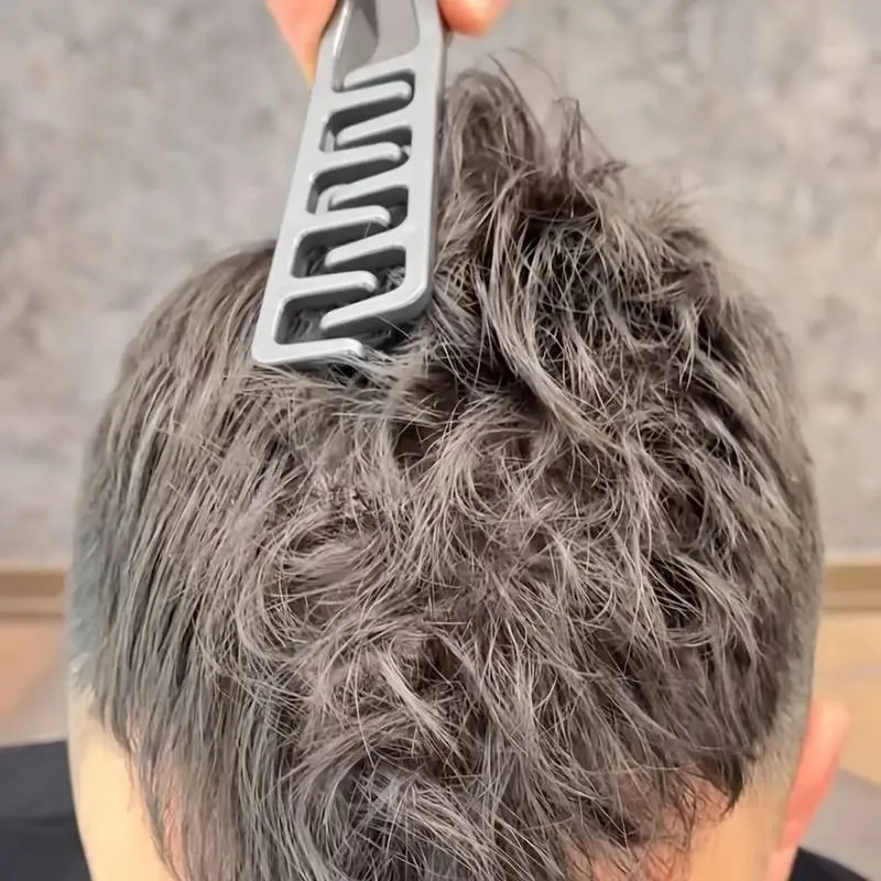 Fluffy Wide-Tooth Comb For Voluminous Texture And Lifting Effect, ABS Plastic Detangling Comb With Textured Handle, Suitable For All Hair Types Including Curly And Wavy Hair, Lightweight Portable Hair Styling Tool, Hair Styling Combs