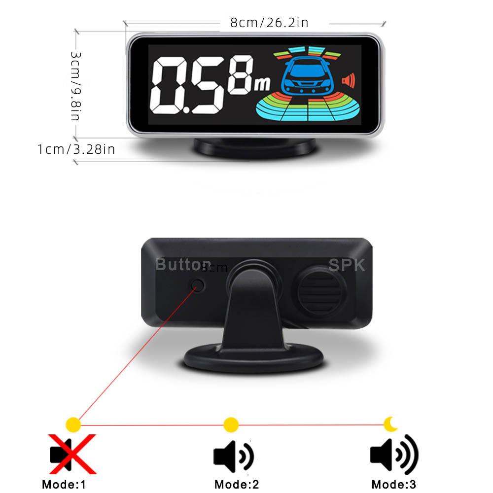 Parktronic 8 Parking Sensor Kit Reverse Backup Radar System Aid Ultrasonic Distance Detection Sound Warning for Car Vehicle