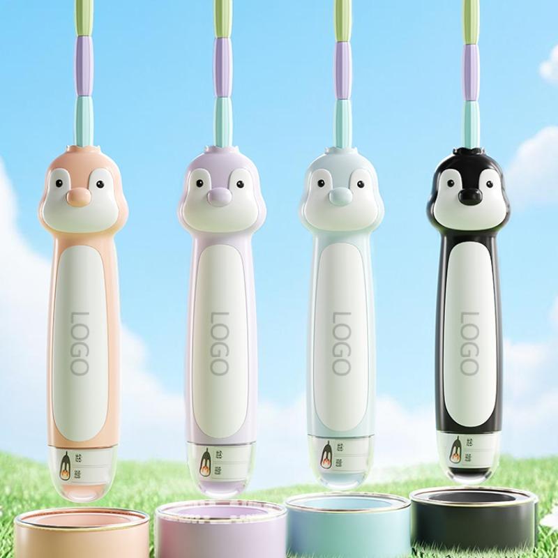 Penguin Bamboo Jump Rope, Anti-Tangle Adjustable Fitness Skipping Rope, Soft Beaded Segments, Ideal for Indoor Outdoor Training, Calorie Burning
