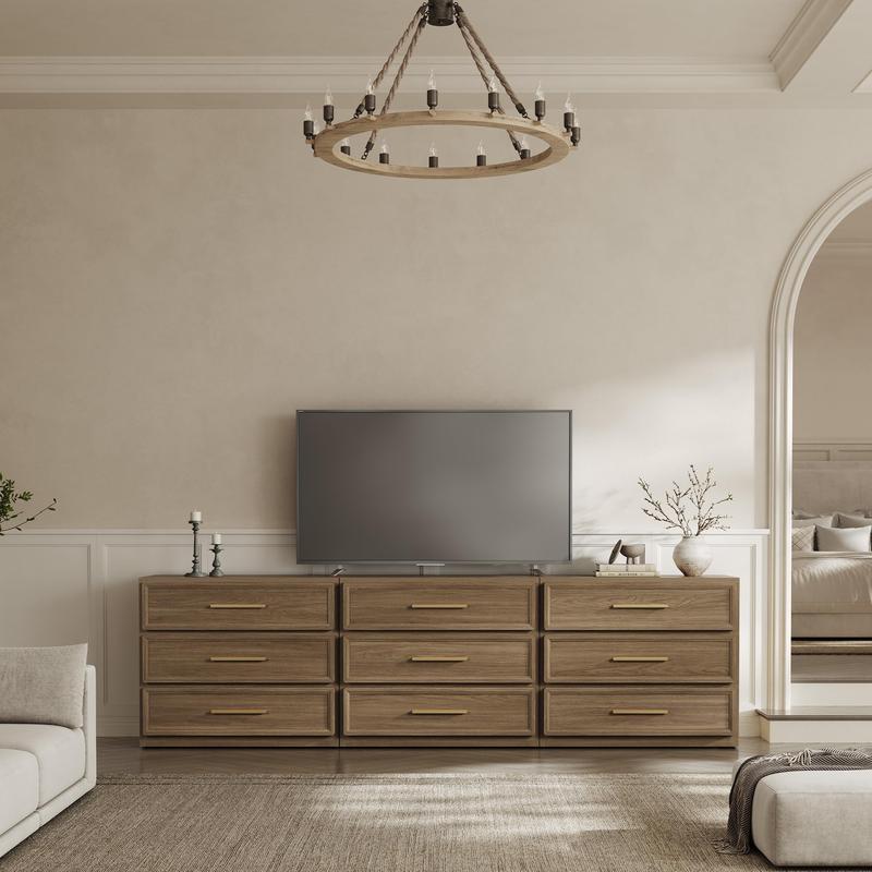 SICOTAS Night Stand Oversized Extra Large Nightstand Tall Bedside Side Table with 3 Drawers