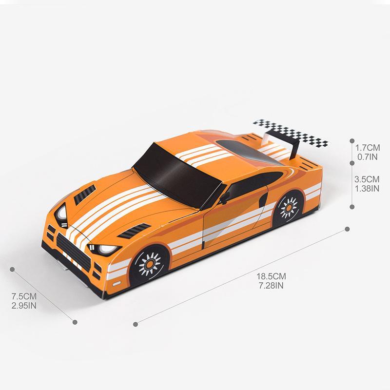 10pcs Racing Theme Birthday Party Gift Boxes, Colorful Foldable Paper Candy Containers, Ideal Gifts for Boys' Racing Parties