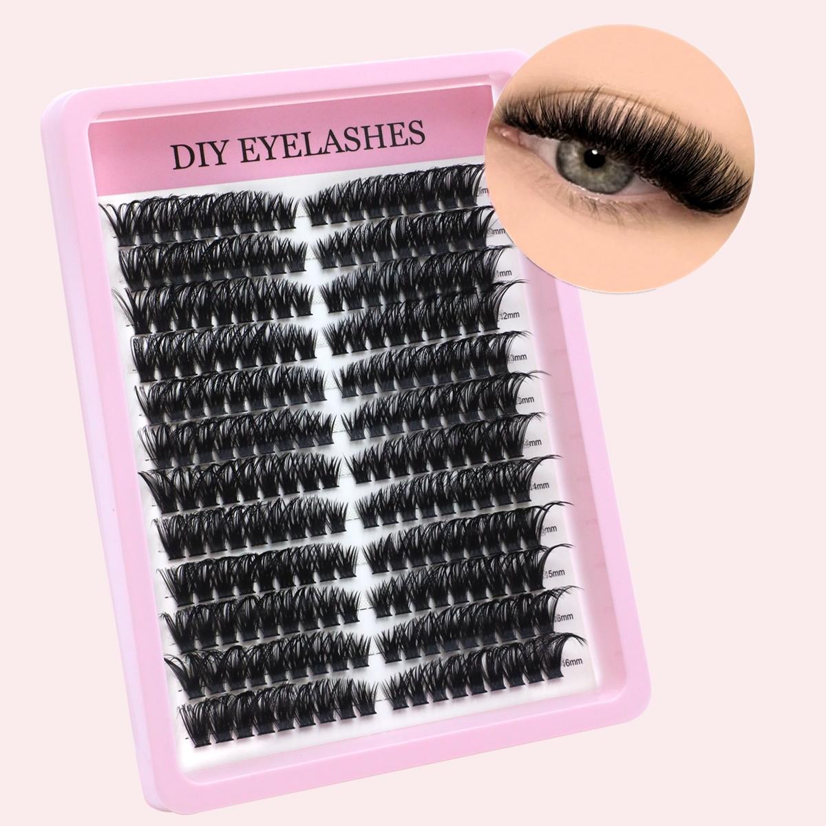 80D False Lashes, Single Cluster, D Curl, Mixed Lengths, Odorless, Easy to Apply, Ideal for Home Makeup, Perfect for Parties