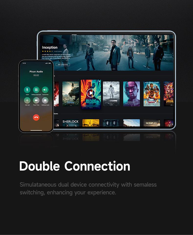 Picun F8S Wireless Headphones – -54dB ENC Call Clarity, Smart Comfort & 96H Battery Life