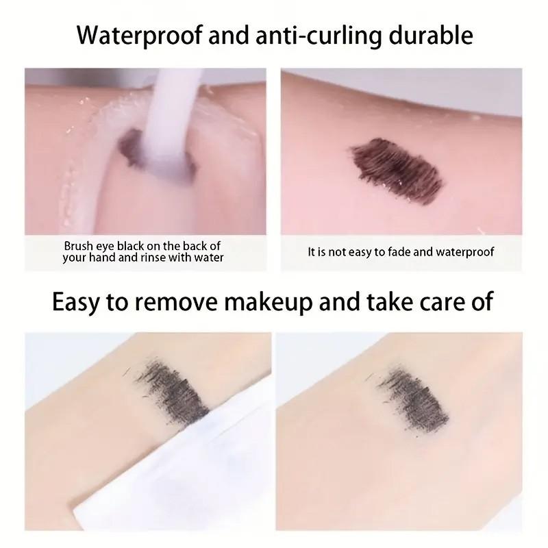 Long Lasting Curling 3D Lengthening Mascara, Affordable Drugstore Mascara, Ultra Black, Clump-free, Long Lasting Hold, Volumizing & Curling Lashes, High Pigment Eye Enlarging False Lash Effect