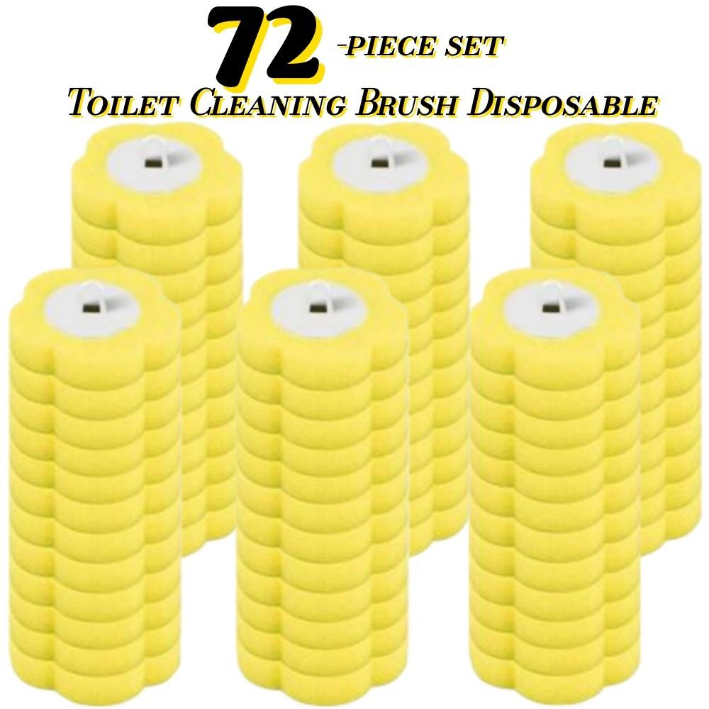 72 Pack Disposable Toilet Cleaning Brush Heads, Three Colors, Durable Plastic, Suitable for Home Outdoor Portable Use, No Handle Included
