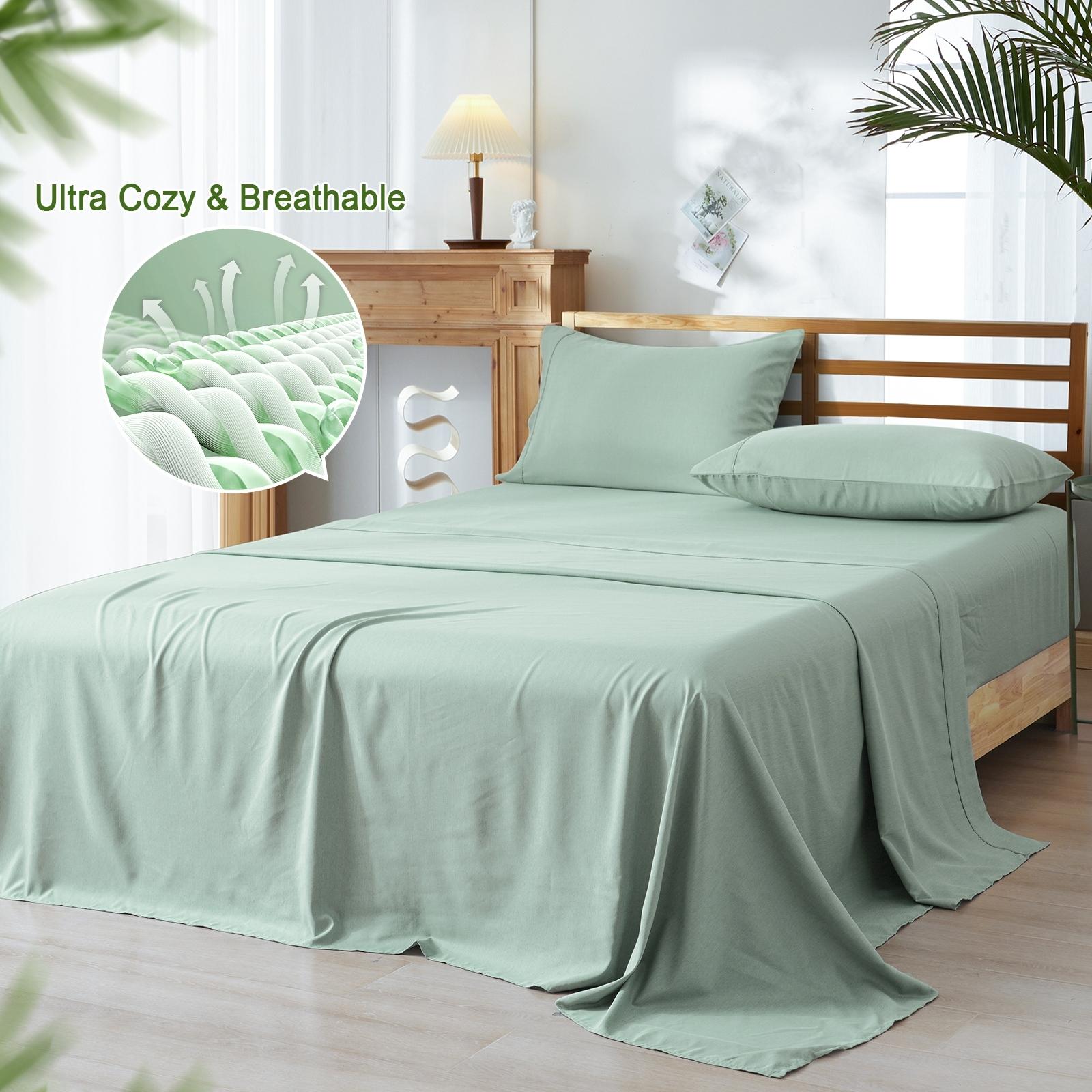 New Linen Bedding Set Oeko-Tex Certified Hotel Luxury Soft Skin-Friendly Breathable Anti-Wrinkle Fade Resistant Non-Slip Deep Pocket Design