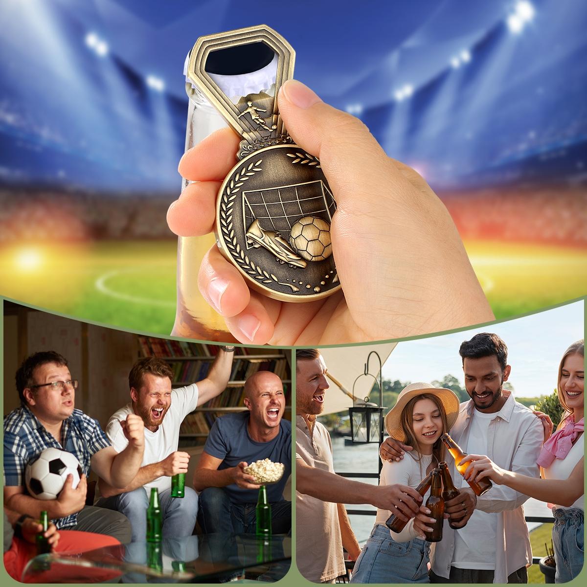 Football Medal Bottle Opener, Beer Bottle Opener, Portable Bottle Opener, Ideal for Beer Lovers, Football Fans, Sports Enthusiasts