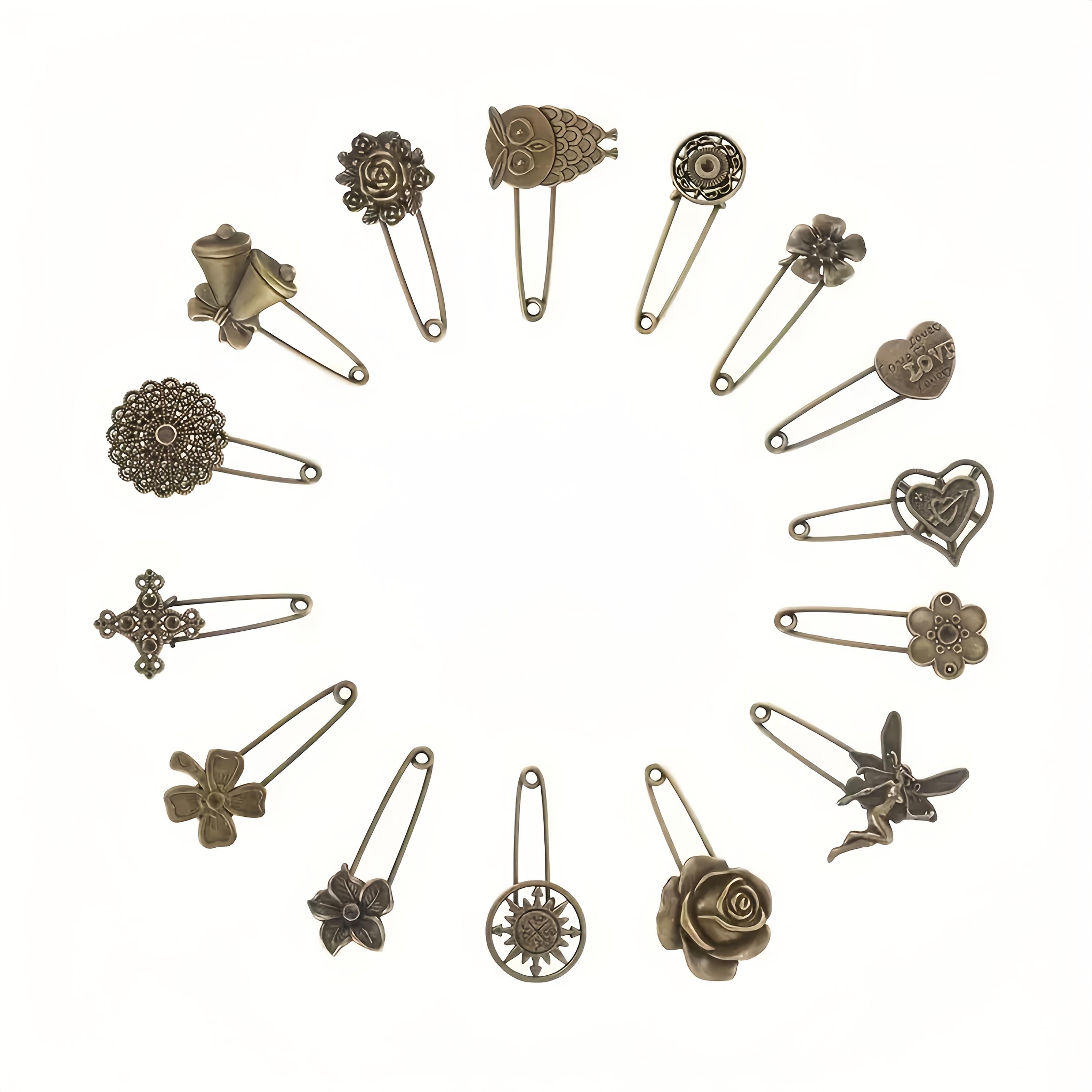 6pcs  Style Creative Brooch, Safety Pin, Metal Accessories, DIY Handmade Accessories, Random Style