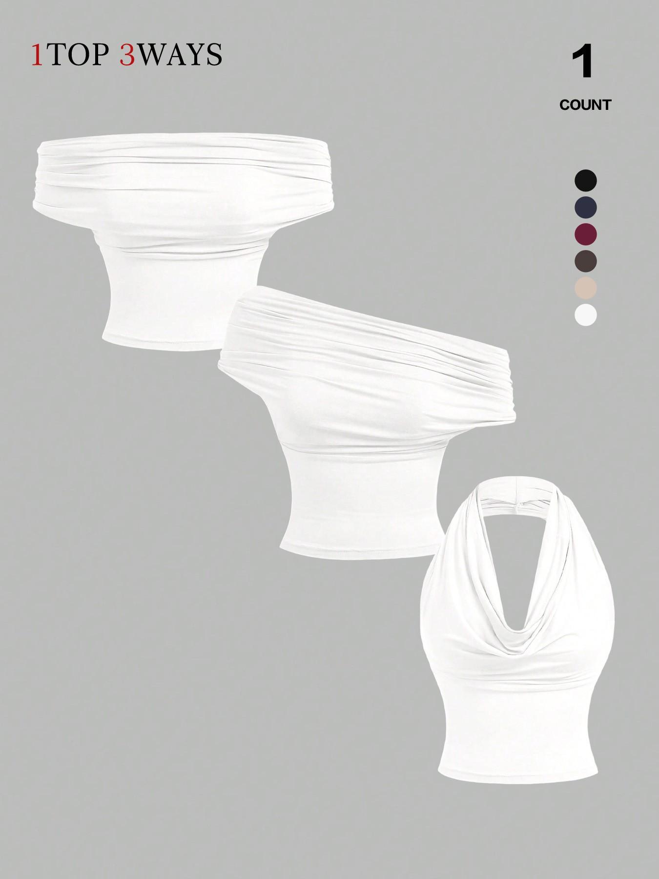 Women's Three-Way Convertible Sleeveless Vest Top, Slim Fit Design, Ideal for Daily Wear & Stylish, Perfect for Trendy Looks