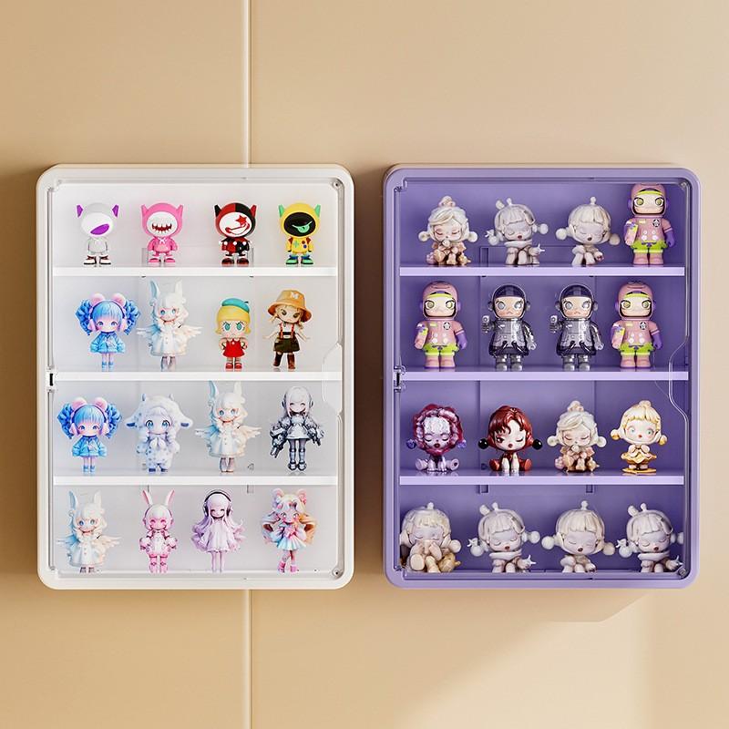 Wall-Mounted Blind Box Storage Display Rack, Bubblegum Matt Transparent Figure Stand, Cross-Border Foldable Showcase Box