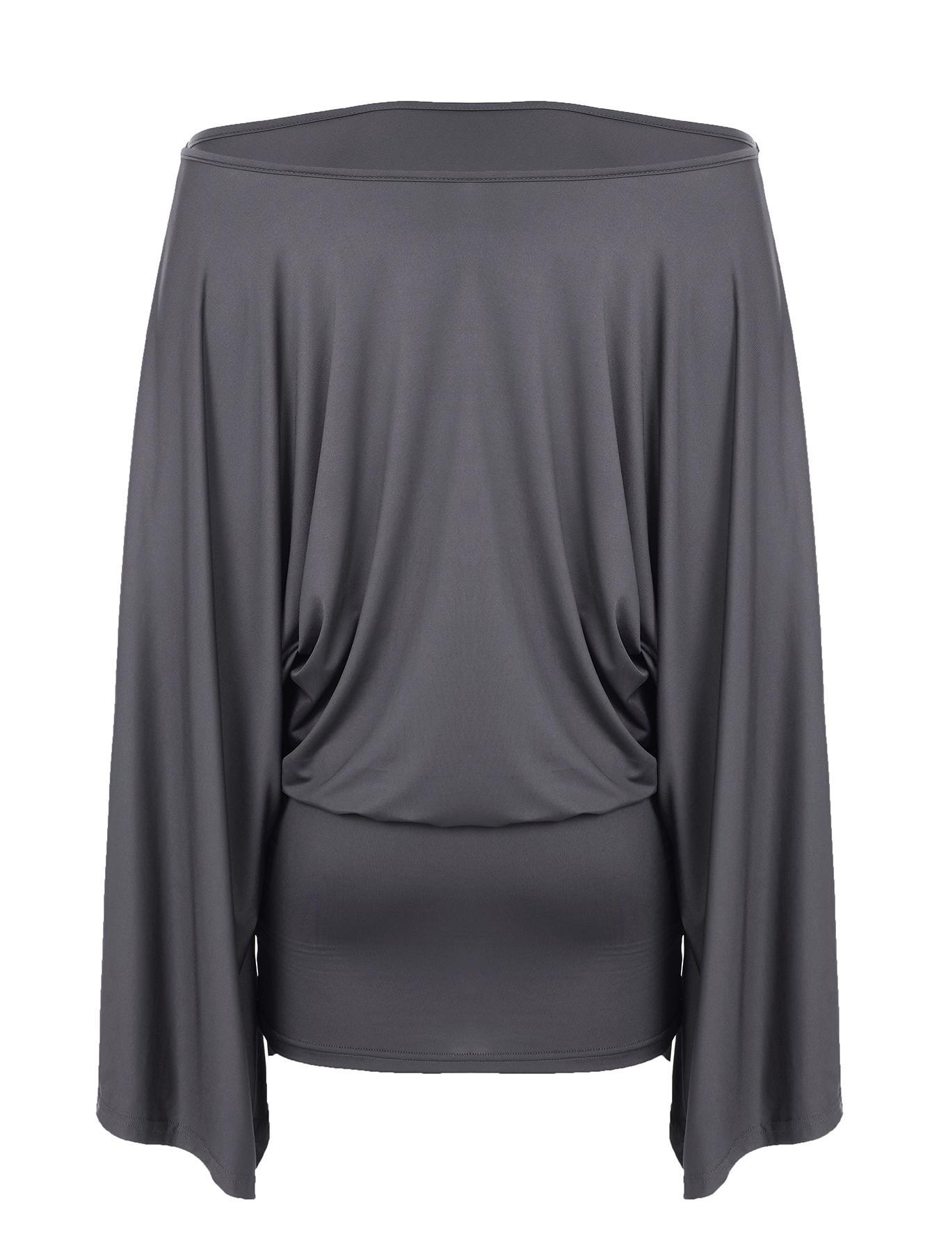 Elegant One-Shoulder Bodycon Dress, Sexy Slim-Fitting Long Flounce Sleeve, Spring & Fall Fashion, Moderate Fabric, Batch Mezz9866