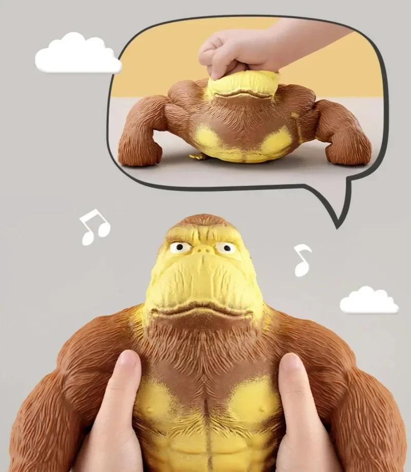 Stretchy Monkey Squishy Toy, Elastic Gorilla Stress Relief Squeeze Toy, Funny Sensory Fidget Toy for Kids and Adults