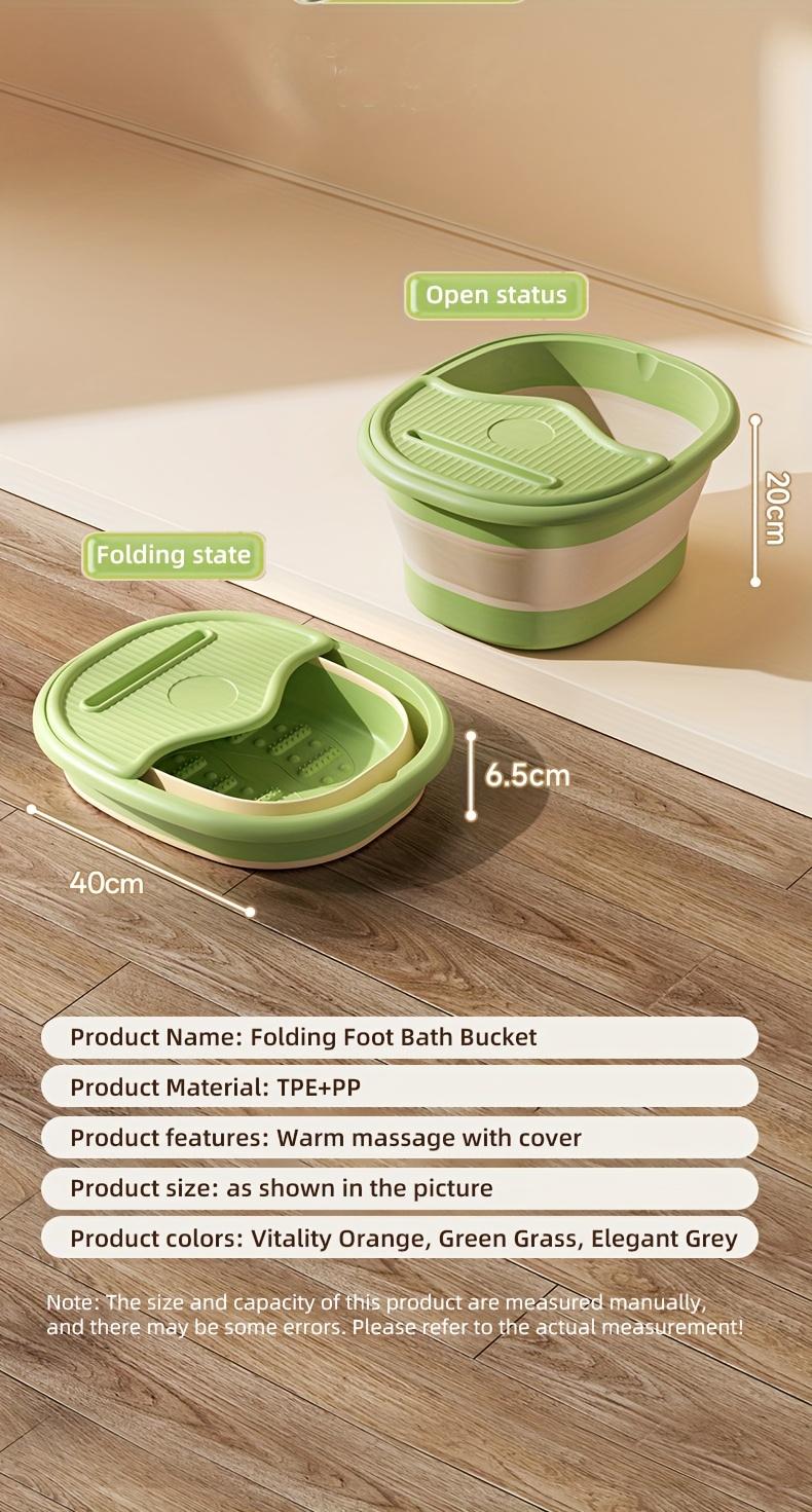 Foldable Foot Spa Bucket, Portable Foot Soaking Basin with Lid, Thickened Insulation Foot Bath Tub, Suitable for Bathroom, Living Room and Bedroom