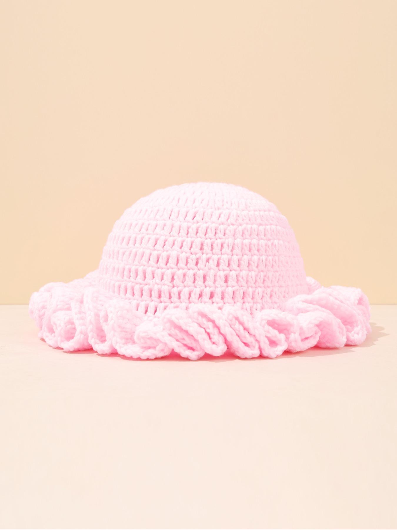 Women's Solid Color Ruffle Knitted Hat, 13 Colors Available, Compact & Exquisite Design, Perfect for Vacations & Gifts