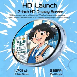 Cyber Electronic Bar Smart Network Badge 1.7 Inch HD Screen Anime Electronic Badge, Dynamic Display Gif Video Badge, High-Quality Design