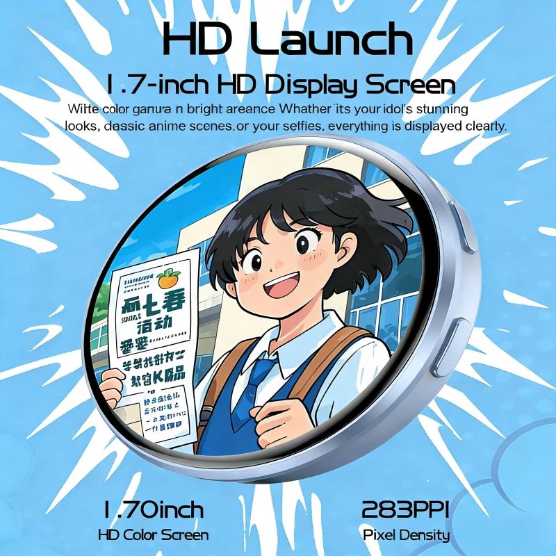 Cyber Electronic Bar Smart Network Badge 1.7-inch HD Screen Anime Electronic Badge | Dynamic Display GIF/Video Badge