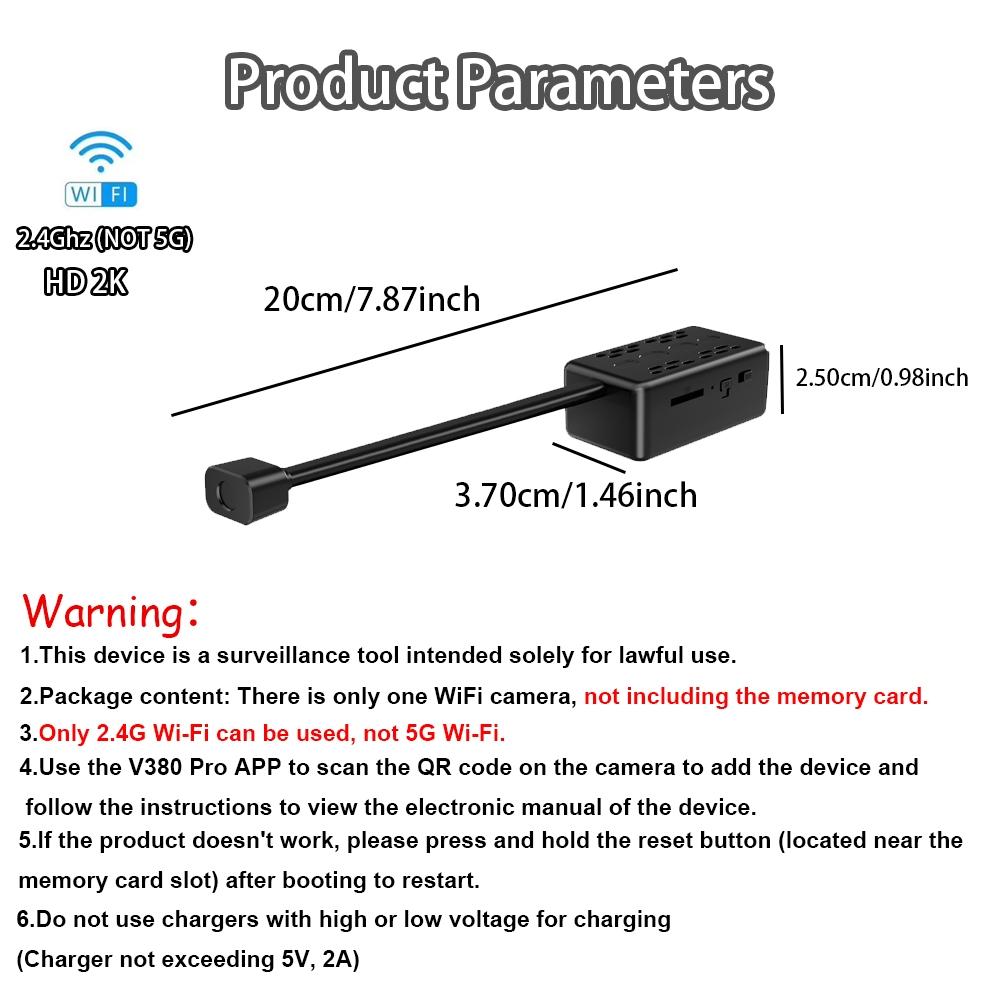 Smart Net Camera HD 2K V380 Pro Smart Camera HD Wireless Wifi Camera Large Capacity Battery 2000mAh USB Portable Home Security Camcorder V11