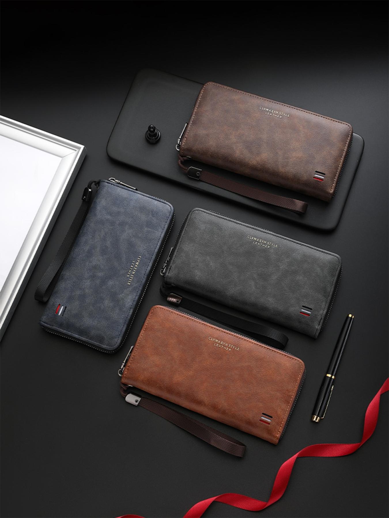 Men's Business Solid Color Long Wallet, Fashionable Zipper Wallet for Daily Used, Casual Trendy Versatile High-quality Daily Wallet, Business Wallets