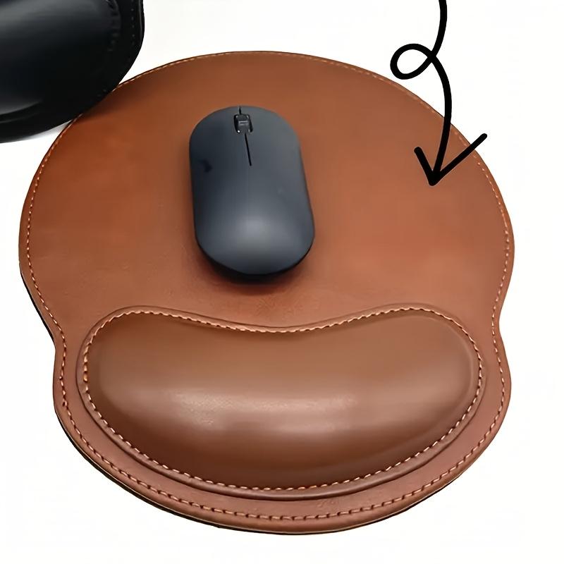 High end faux leather ergonomic mouse pad with anti slip base - durable brown office desk pad, suitable for office, Halloween gifts, Christmas gifts