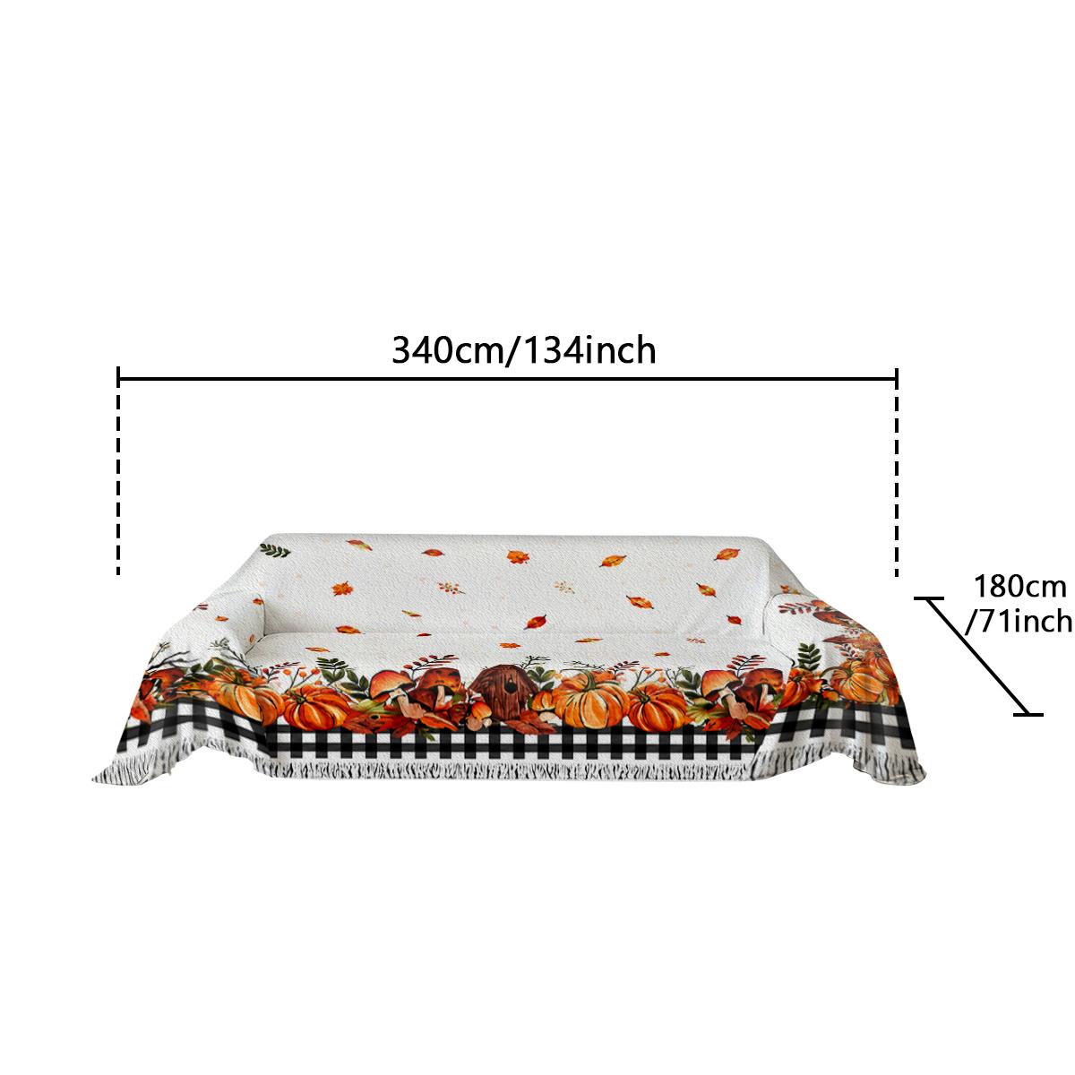 Autumn pumpkin leaf sofa cover machine washable sofa towel suitable for decorating sofas in bedrooms and living rooms throughout the year