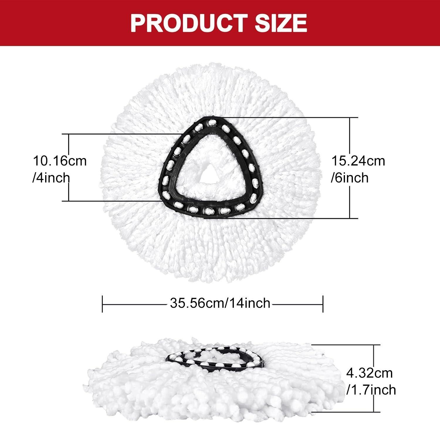 Triangular Mop Head, Fine Fiber Rotating Mop Replacement Head, Household Cleaning Tool for Home Kitchen Bathroom