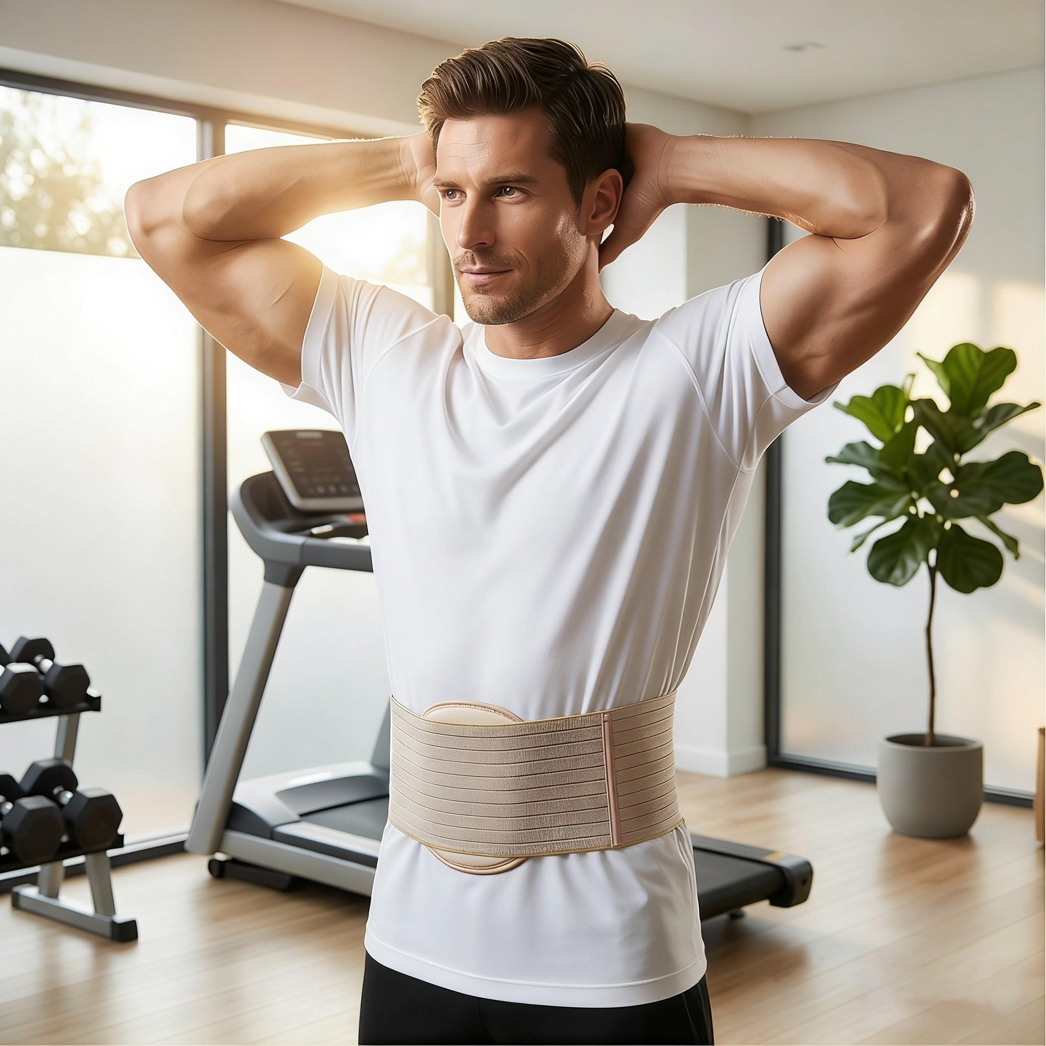 Adult Hernia Belt,Breathable Belly Button Hernia Support Brace With Compression Pad for Small Intestine Gas and Indirect Hernia