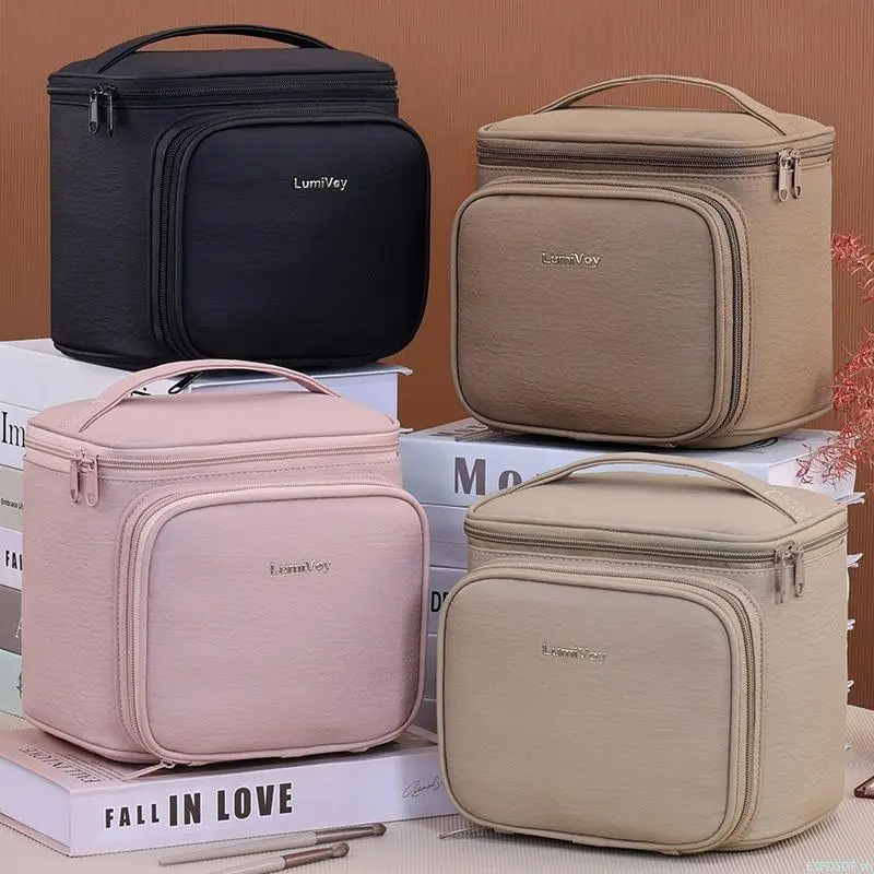 Multi-Layer Large Capacity Makeup Organizer Bag, Multi Compartment Cosmetic & Brush Storage Case, Portable Travel Wash Toiletry Bag
