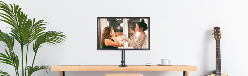 MOUNTUP 13"-32" Single Monitor Mount, Adjustable Monitor Stand for Flat Curved Computer Screen, Black, MU4003-A