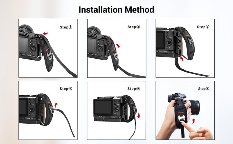 SmallRig Camera Cage Wrist Strap, Universal Quick Adjustable Secure Grip Camera Cage Handle Hand Wrist Strap PAC2456