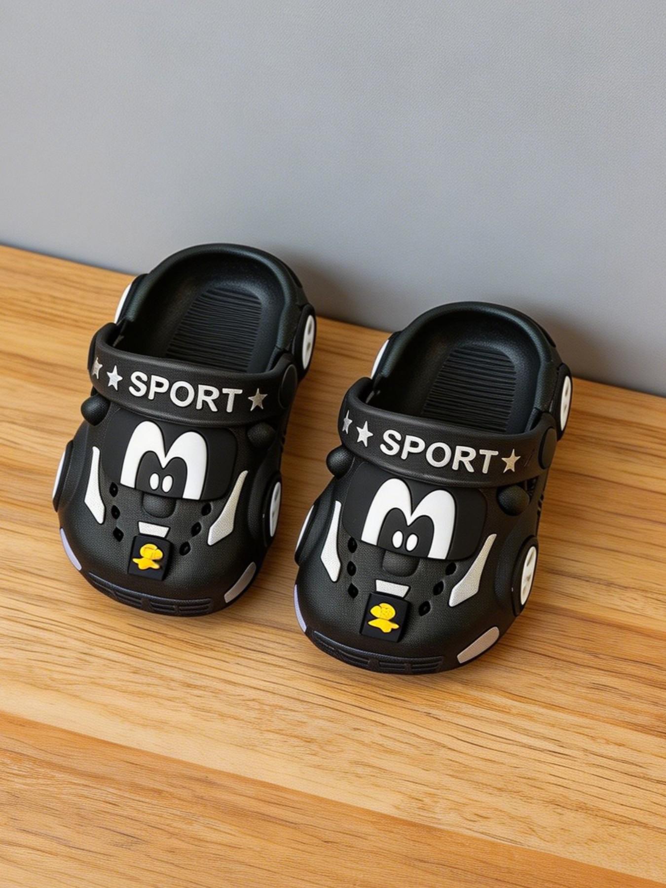 Car-Shaped Sandals, Soft Sole Anti-Slip, Breathable Summer Slippers, Casual Boys' Shoes, PVC Material, Less Than Ankle Height