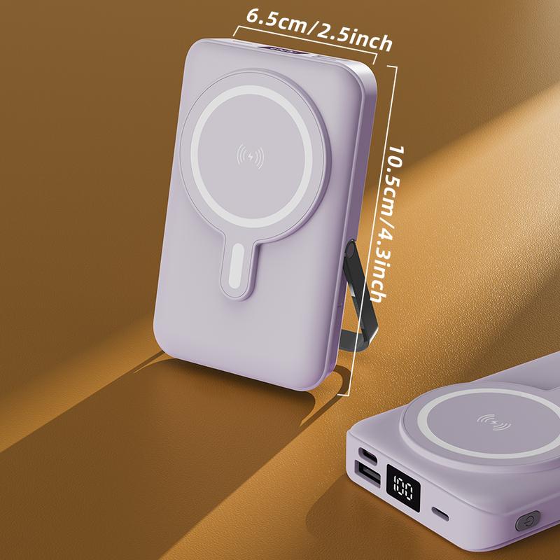 Spring Sale Magnetic Wireless Portable Charger, Foldable 5000mAh Battery Pack with USB-C Cable for iPhone 16/15/14/13/Pro/Mini/ProMax, Fast Charging Source. Easter Gift 2025