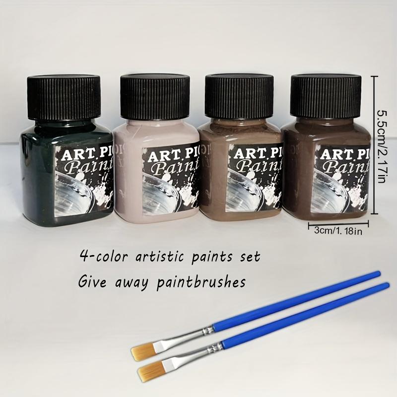Vintage-Style 4-Color Artistic Pigments 30ML Soft Paints  | Creamy Texture for Retro Art, DIY Pet Clothing/Leather/Canvas/Stencil painting , Upcycling & DIY Vintage Creations，Christmas Creative Easy-Flow Formula Paints