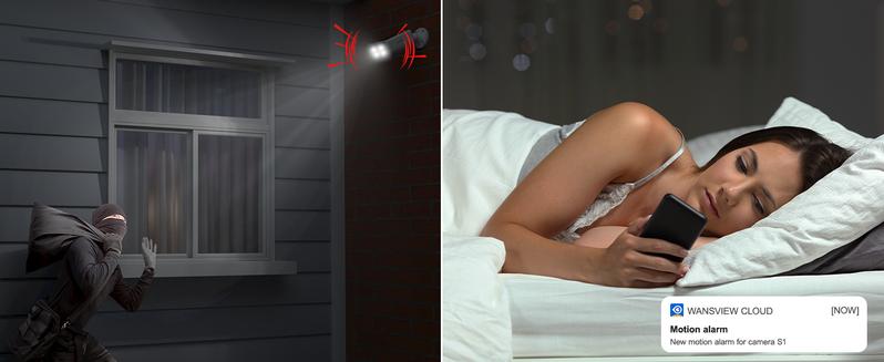 wansview 2.4Ghz WiFi Home Security Cameras Continuous Solar Power - Security Cameras Wireless for outdoor, SD/Cloud Storage (optional), Waterproof, 2K Color Night Vision, Works with Alexa/Google Home, camara de seguridad Springtok