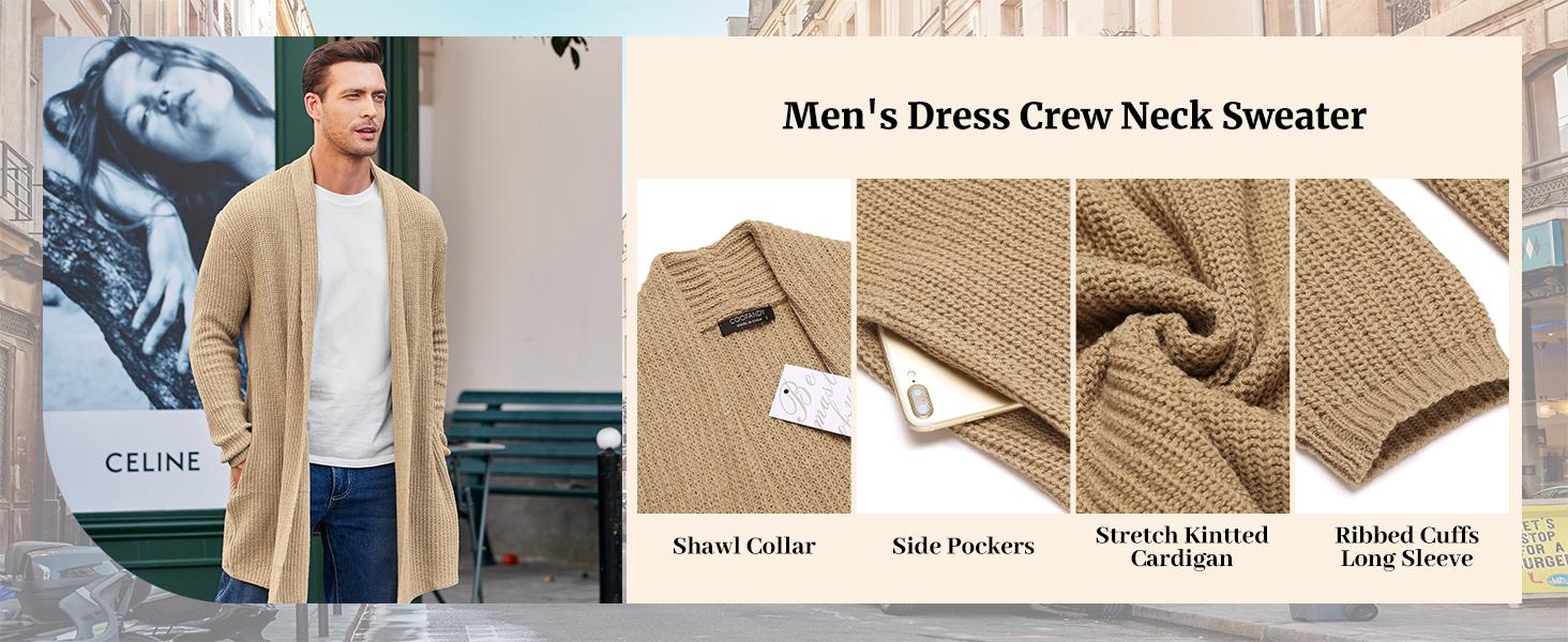 COOFANDY Men's Shawl Collar Long Cardigan Knit Ruffle Fashion Sweater Drape Cape Soft Matching Casual Basic Classic 100% Polyester Dry Clean Only Hand Wash Only Imported Knitwear Knitted COOFANDY Men's Shawl Collar Long Cardigan Knit Ruffle Fashion Sweater Drape Cape Soft Matching Casual Basic Classic 100% Polyester Dry Clean Only Hand Wash Only Imported Knitwear Knitted