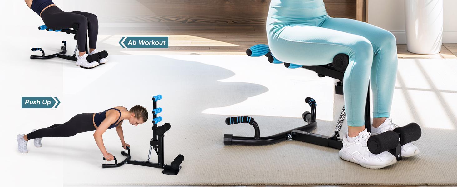 Merach Deep Squat Machine, Adjustable Glutes Machine for Home Gym Workout Training, Sit Up Machine for Abs,  Abdominal bench, Push Up