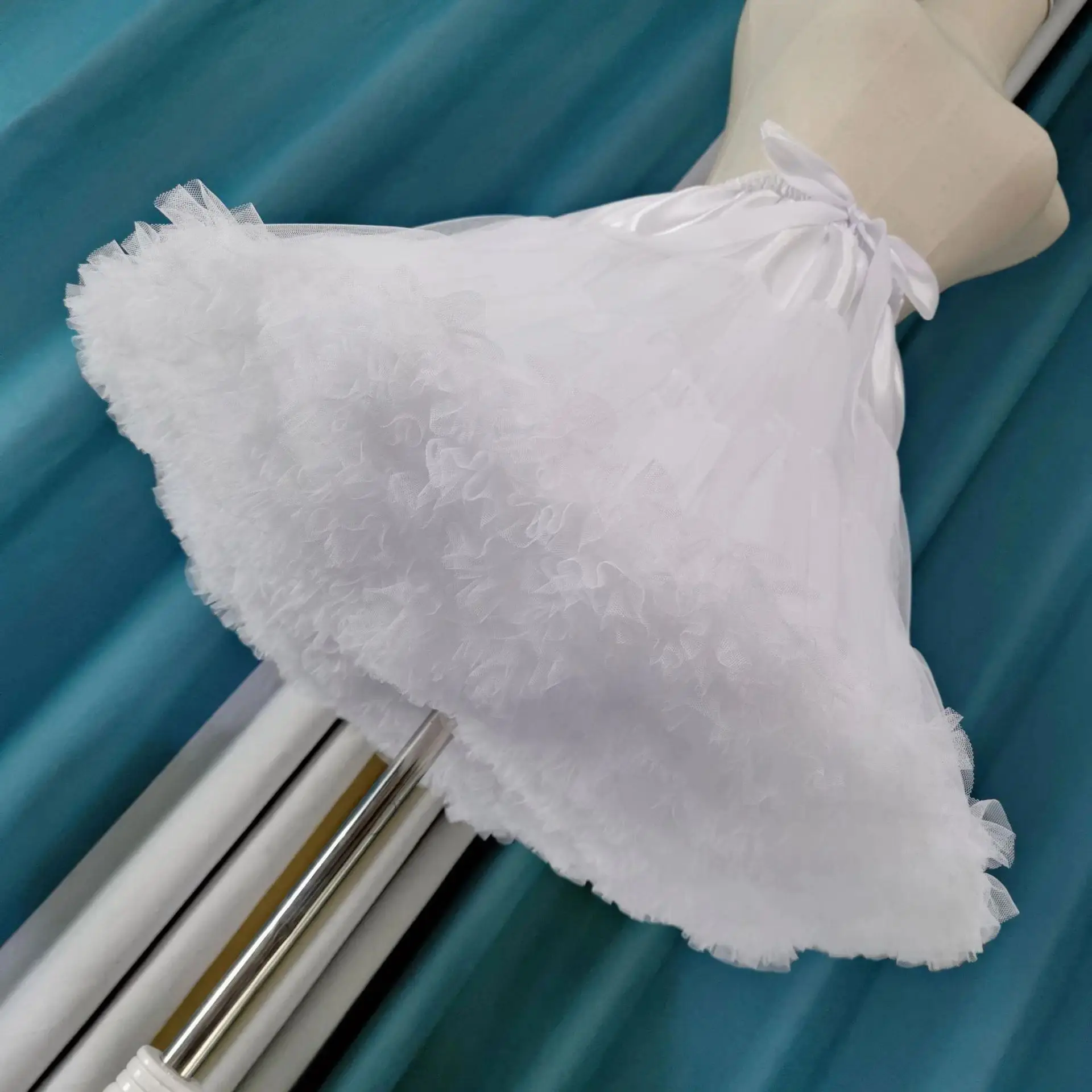 45cm White Petticoats Wedding Bridal Crinoline Lady Underskirt for Party Lolita Girl Crinoline Fluffy Petticoat Underskirt