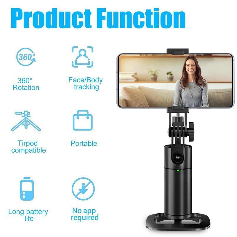 5 in 1 Face Tracking Gimbal with 70 Inch Tripod, Wireless Selfie Remote, Fill Light, 360 Degree Rotating Stabilizer for Video and Photography, Smartphone Vlogging Kit