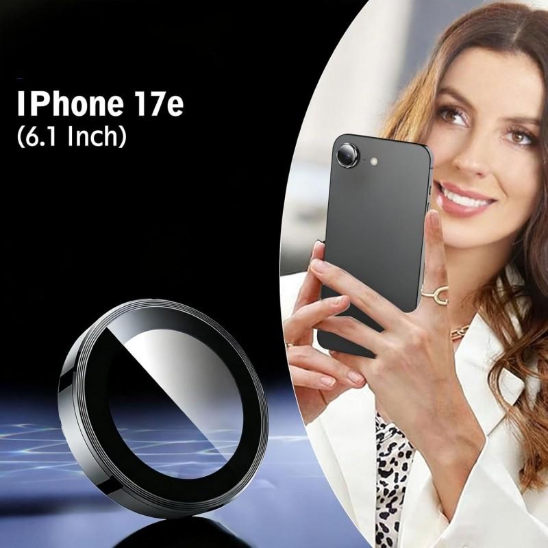 Two-Pack Lens Rings for iPhone 17e/16e, Tempered Glass Camera Protection Film, Compatible with iPhone 17e, Durable and Clear