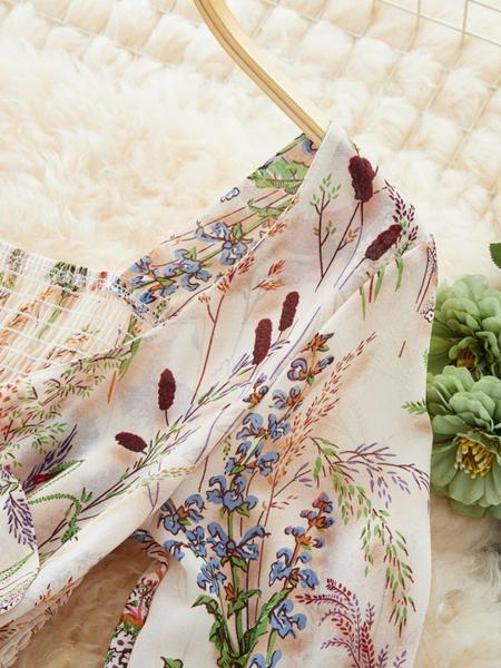 Elegant Floral Print Dress for Women, French Style Fashionable Ladies' Clothing, New Arrival European Inspired Design Casual Wear