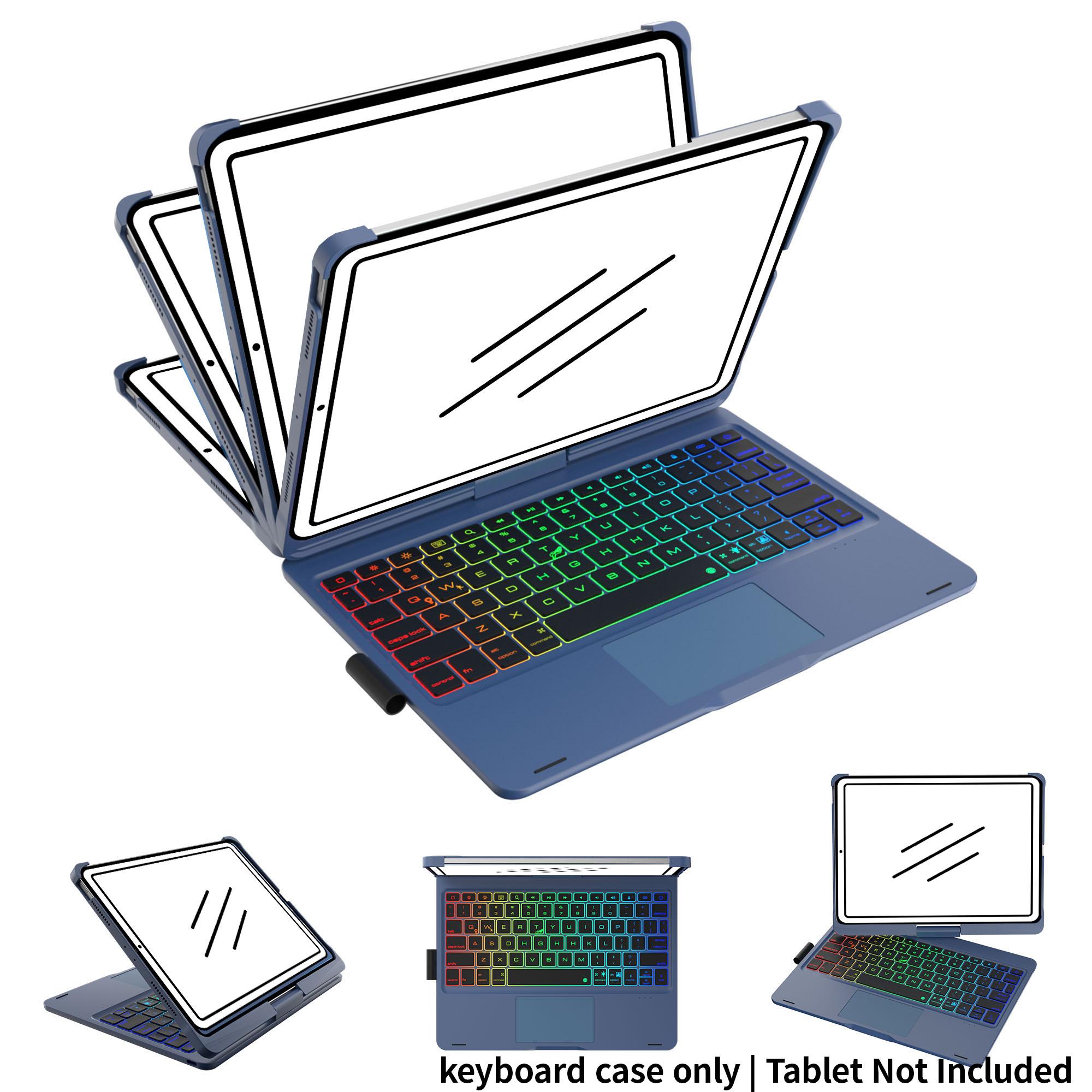 [only keyboard case,Tablet Not Included]for iPad 10th 11th (A16) Generation Case with Keyboard, For iPad Air 11 inch case (M4/M3/M2), for iPad Pro 11 (4th/3rd/2nd/1st) & iPad Air 5/4, Trackpad, 360° Swivel, Backlit