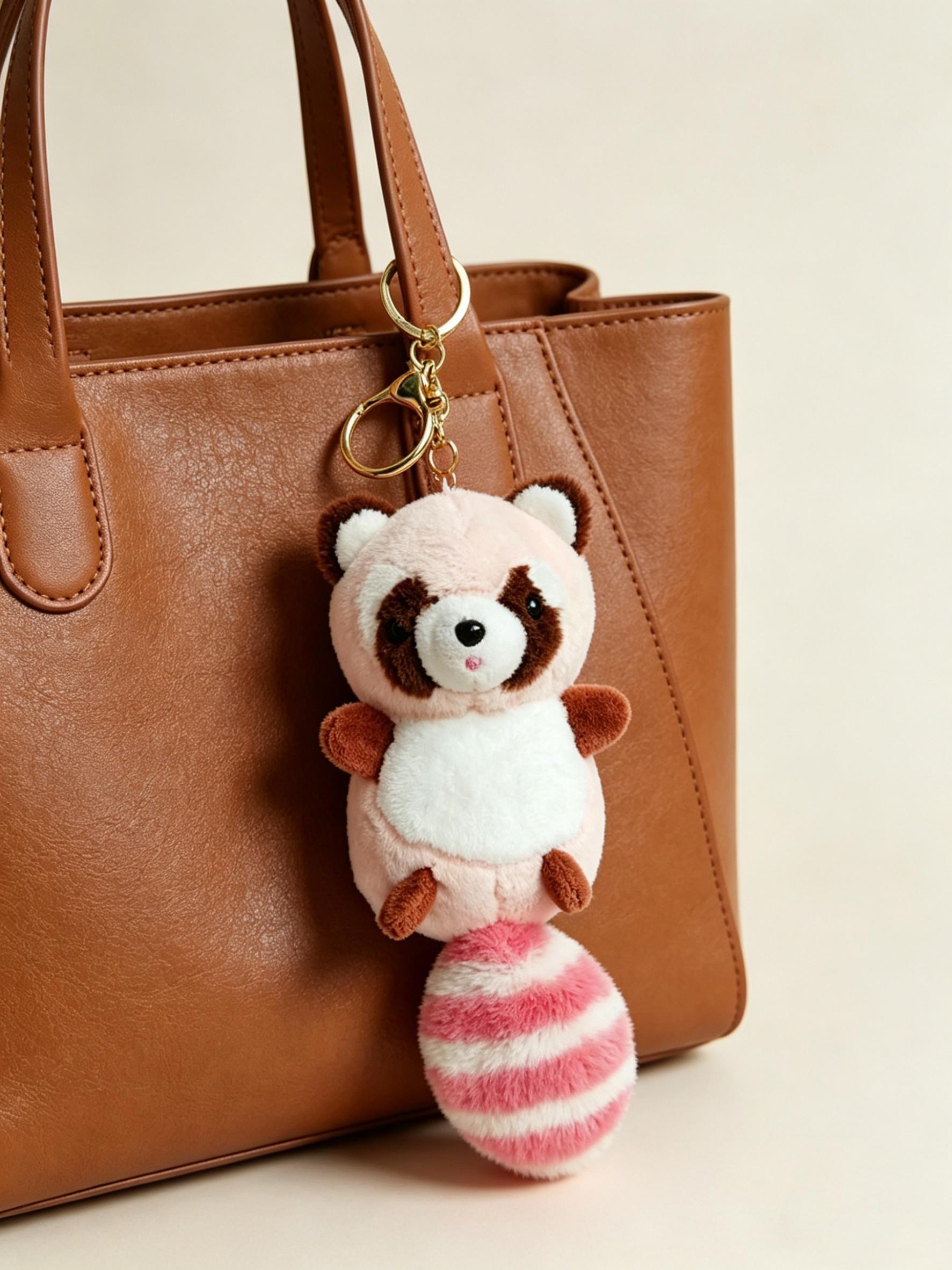 Cute Long-Tailed Raccoon Plush Toy, Wholesale Couple Student Bag Charm, Gumball Machine Small Gift, Adorable Stuffed Animal